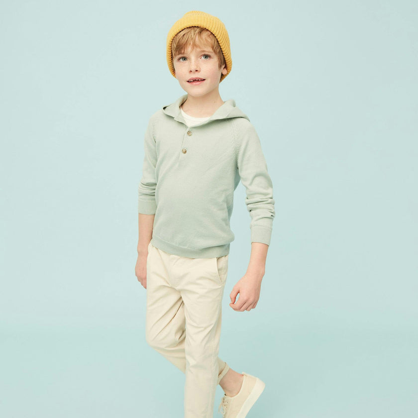Pale Green Cotton Hoodie