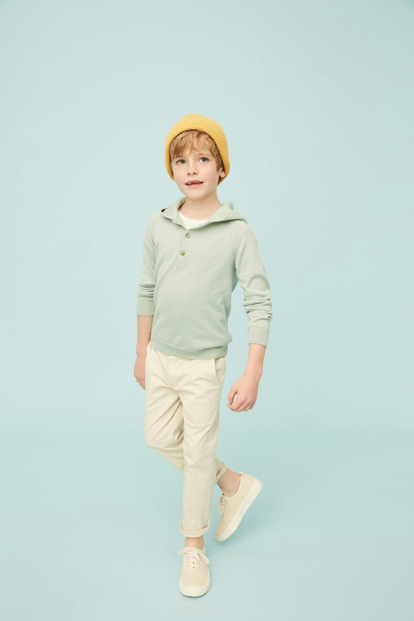 Pale Green Cotton Hoodie