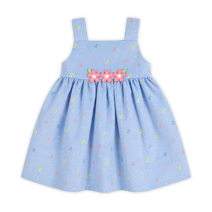 Dot Floral Corduroy Jumper with Flowers