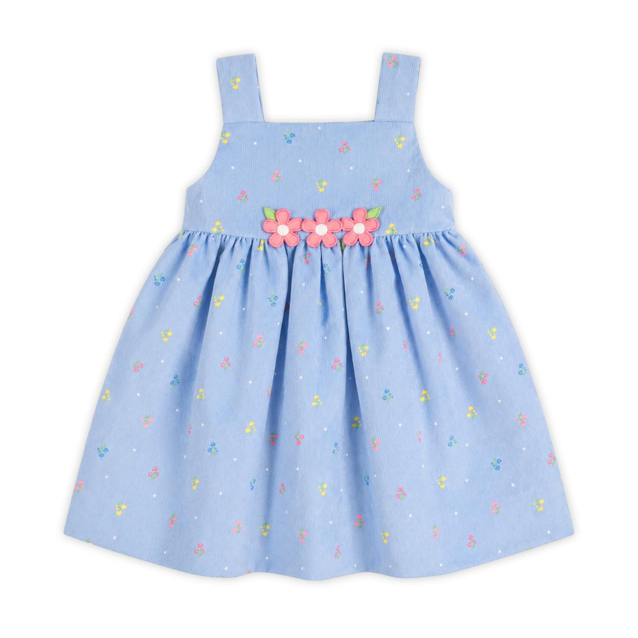 Dot Floral Corduroy Jumper with Flowers