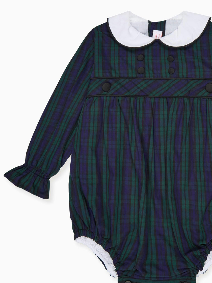 Navy Check Senna Baby Romper