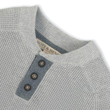 Organic Sweater Henley with Elbow Patches