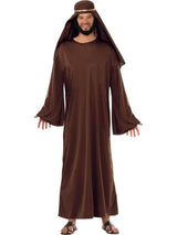 Mens Brown Biblical Robe with Headdress Costume