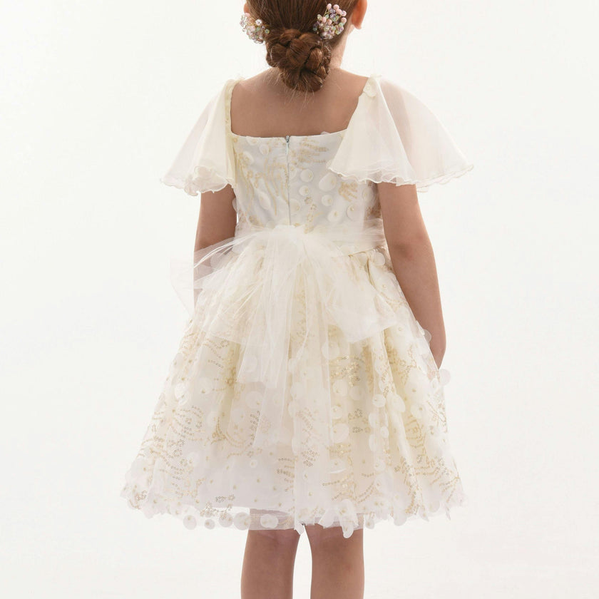 Cream Jolene Polka Dot Applique Dress