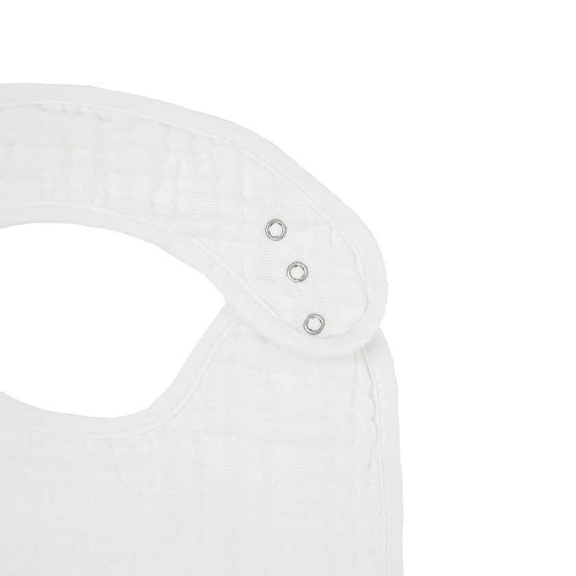 Cotton Muslin Classic Bib 3 Pack - White