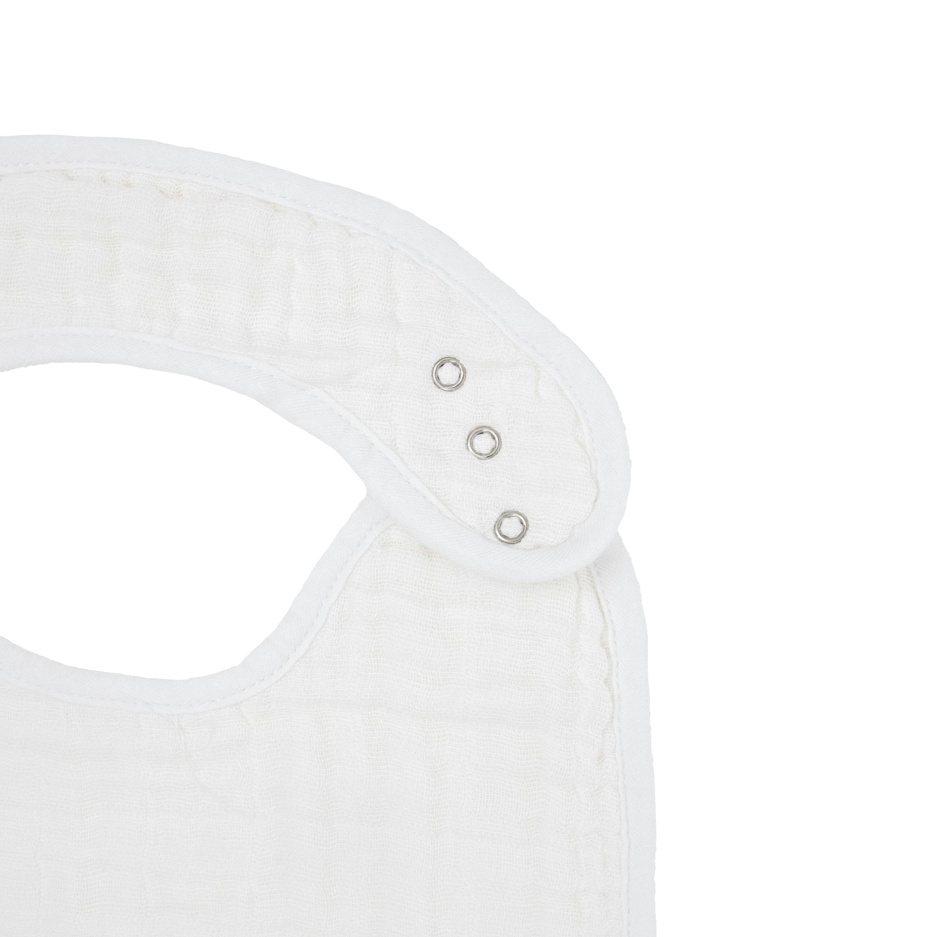 Cotton Muslin Classic Bib 3 Pack - White
