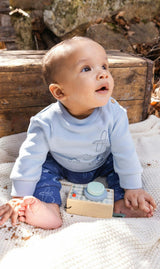 Organic Cotton Pants And Top Set Sky Blue