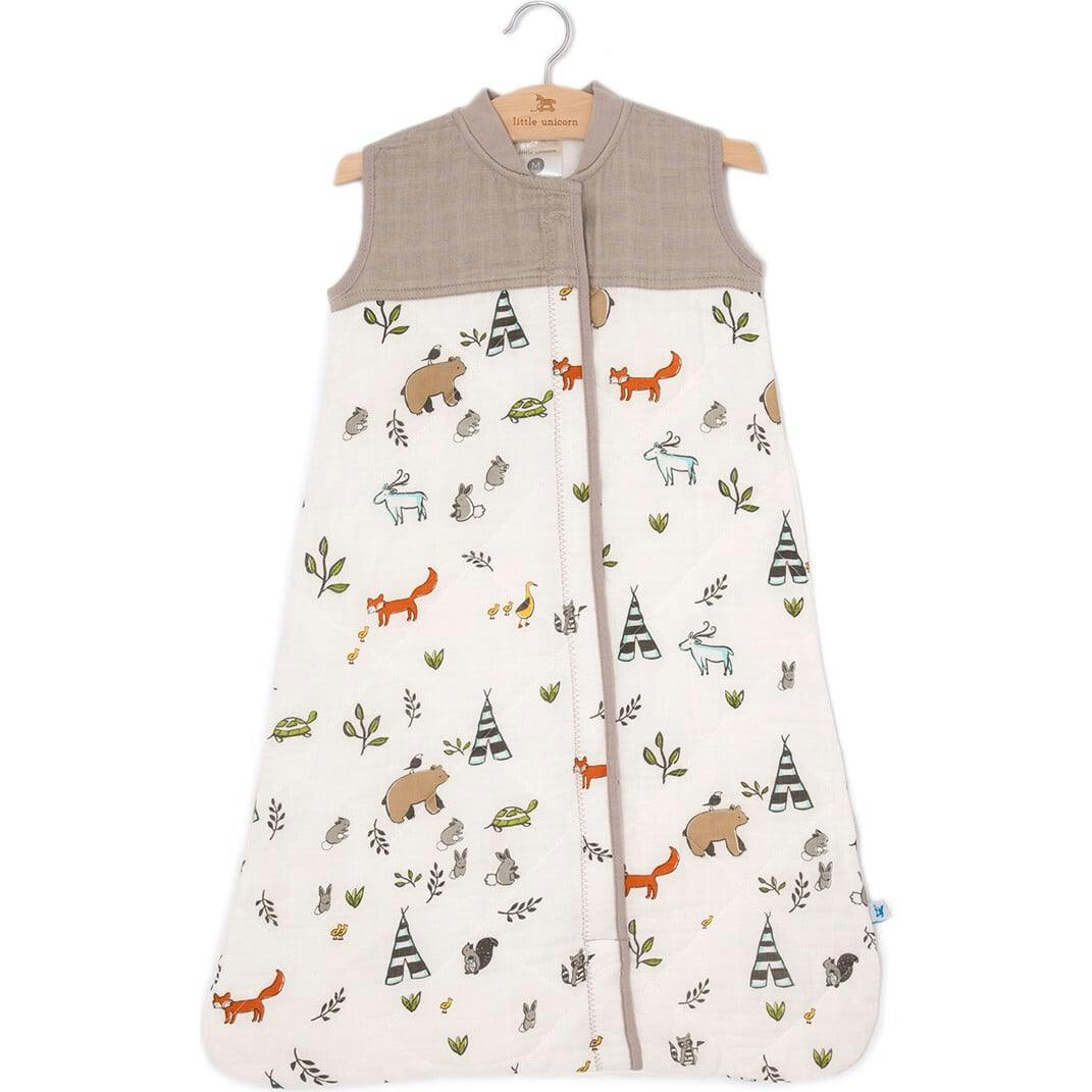 Cotton Muslin Quilted Sleep Bag - Forest Friends