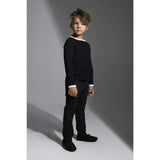 Boy Knit Contrast Piped Round Neck Long Sleeve Sweater