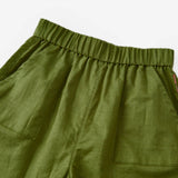 Island Leaf Linen Button-Up Shirt and Shorts Set