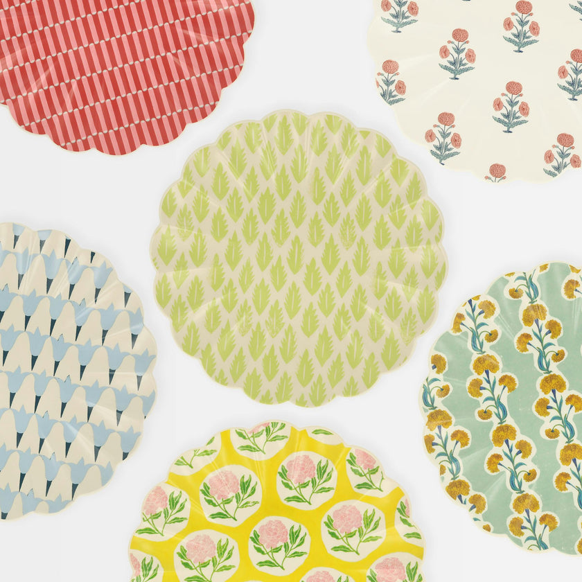 Meri Meri x Molly Mahon Patterned Reusable Large Plates