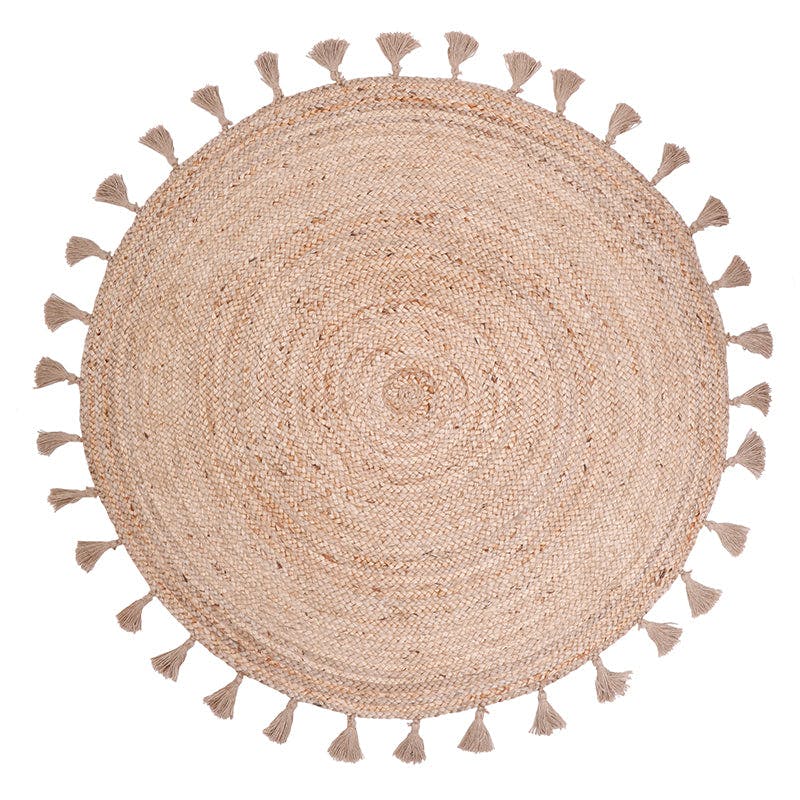Else Hand-Braided Jute Tassel Large Round Rug