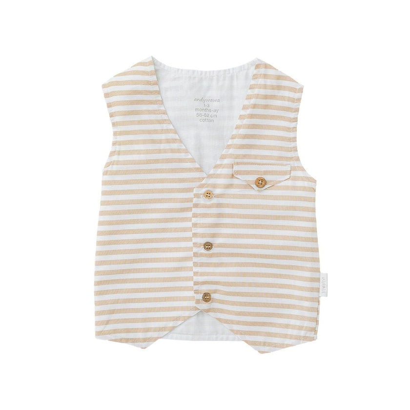 White 3pc Cool Dude Striped Outfit