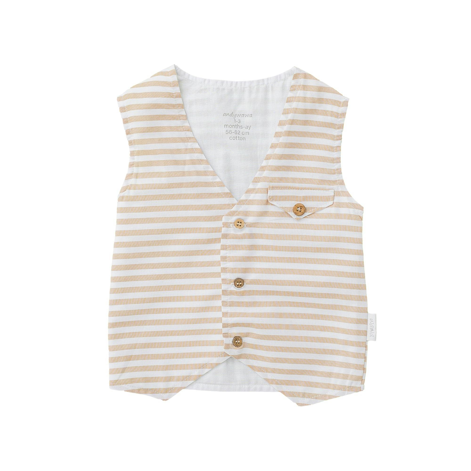 White 3pc Cool Dude Striped Outfit