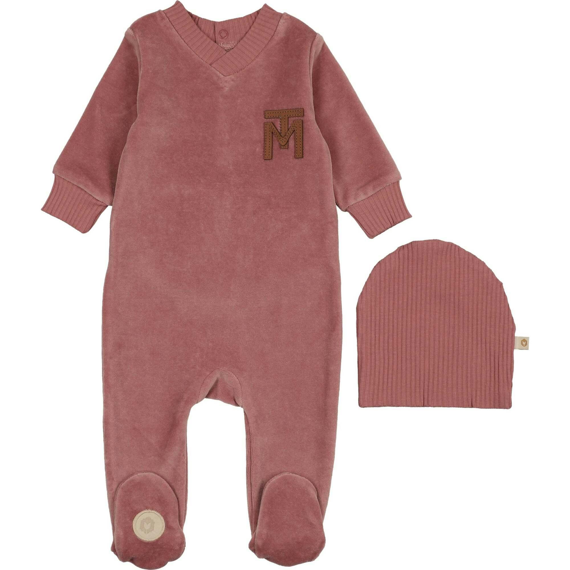 V-Neck Emblem Footie & Hat