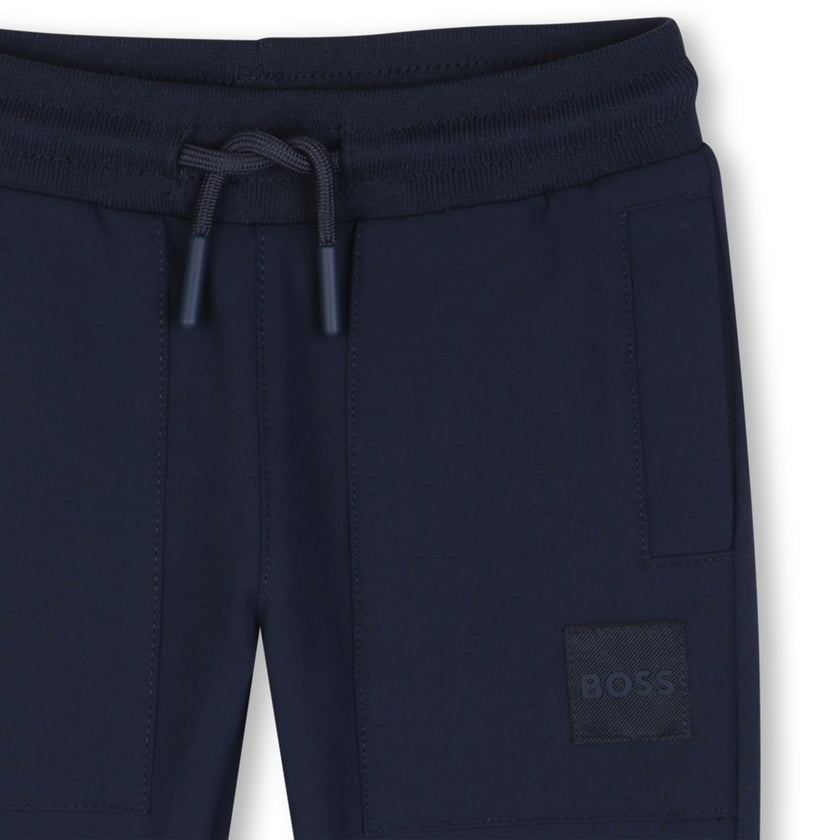 Navy Satin Jogging Pants