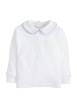 Piped Peter Pan Shirt - Light Blue