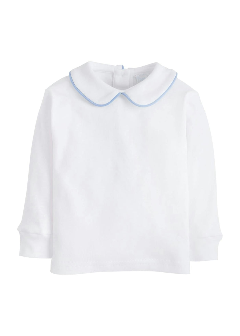 Piped Peter Pan Shirt - Light Blue