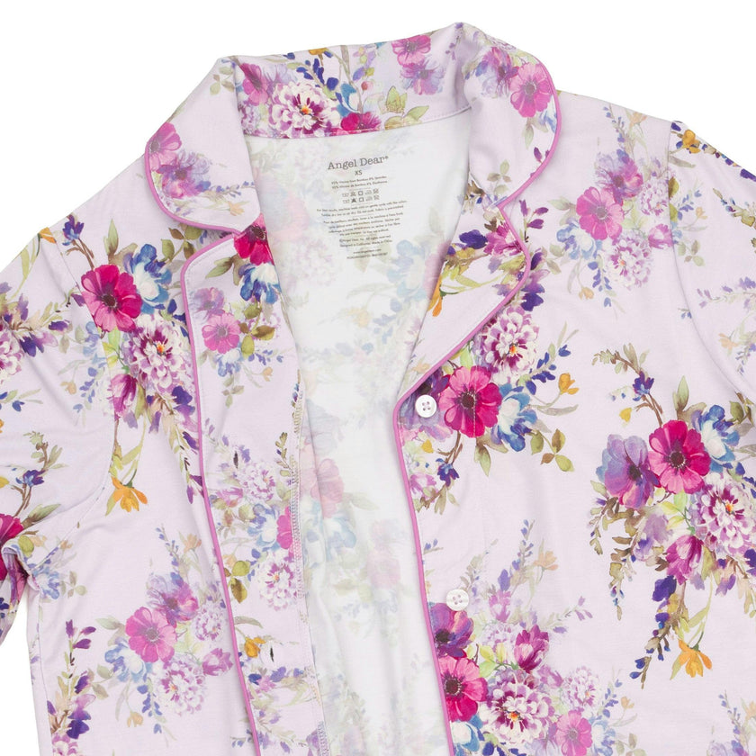 Dahlia Floral - Adult Long Sleeve Coat Style and Pant with Pockets