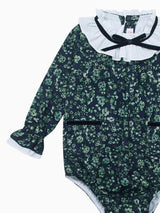 Navy & Green Floral Odisea Baby Girl Romper