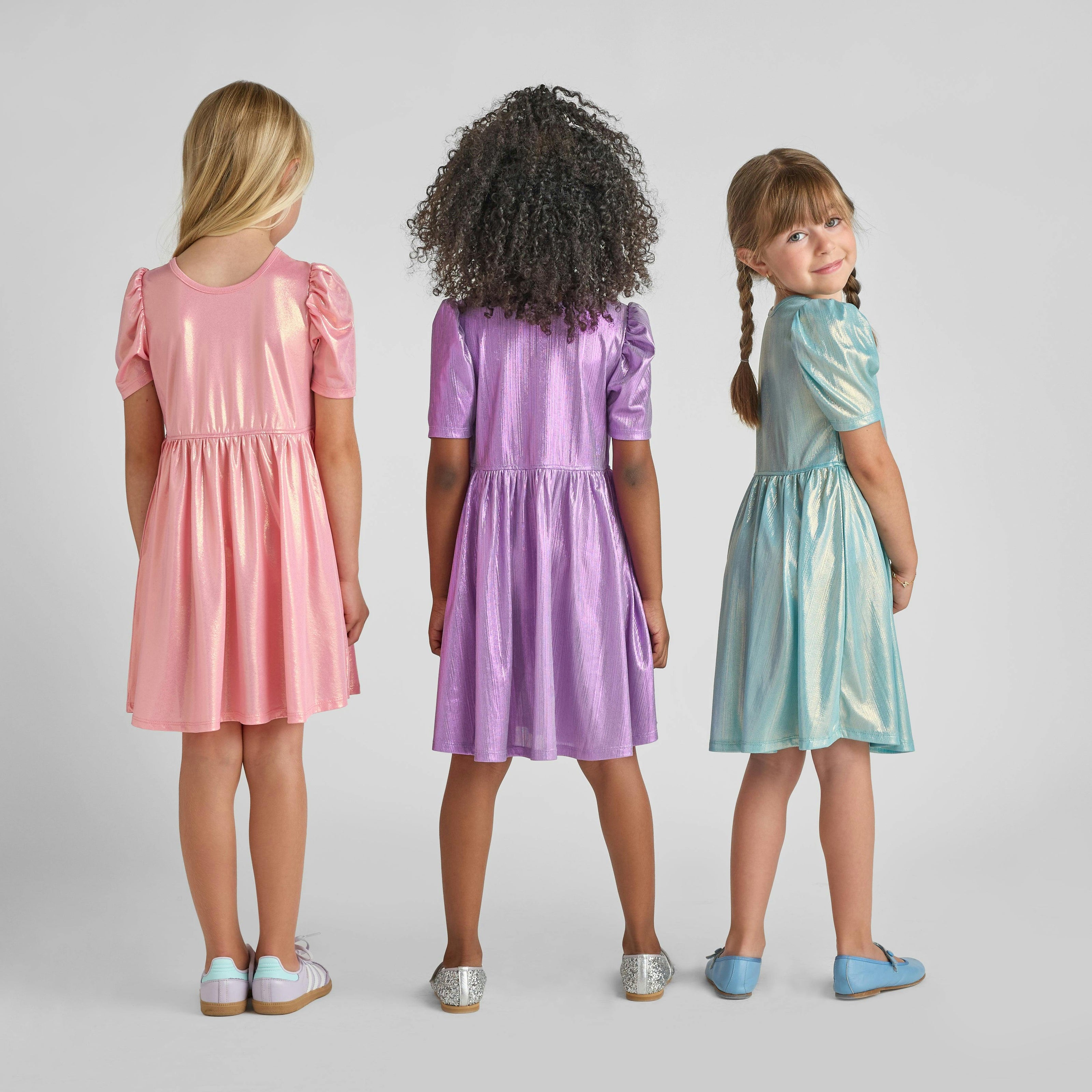 Girls Lame Laurie Dress - Light Pink