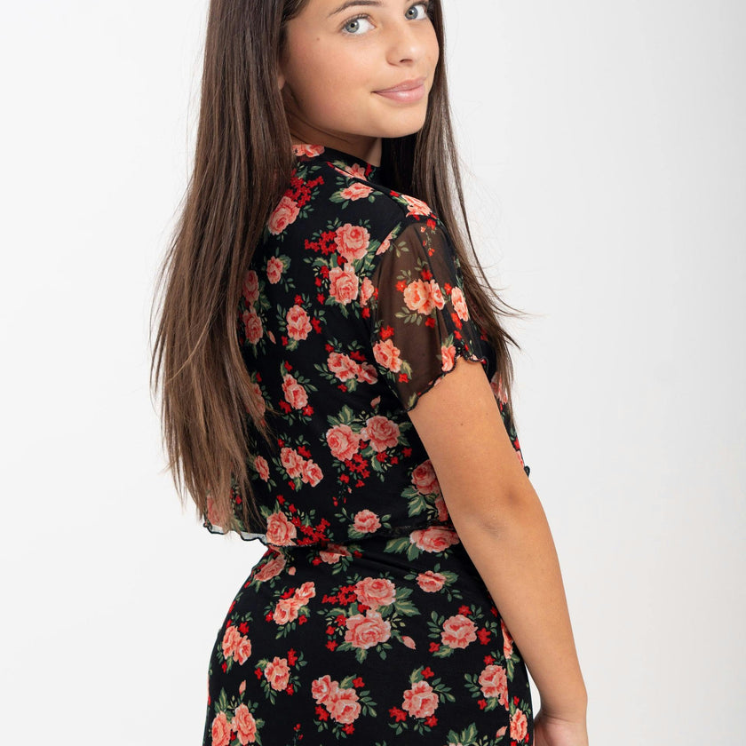 Girls 2 Piece Mesh Skirt Set