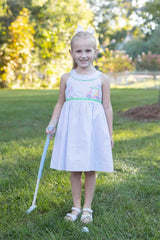 Check Seersucker Dress With Golf Cart