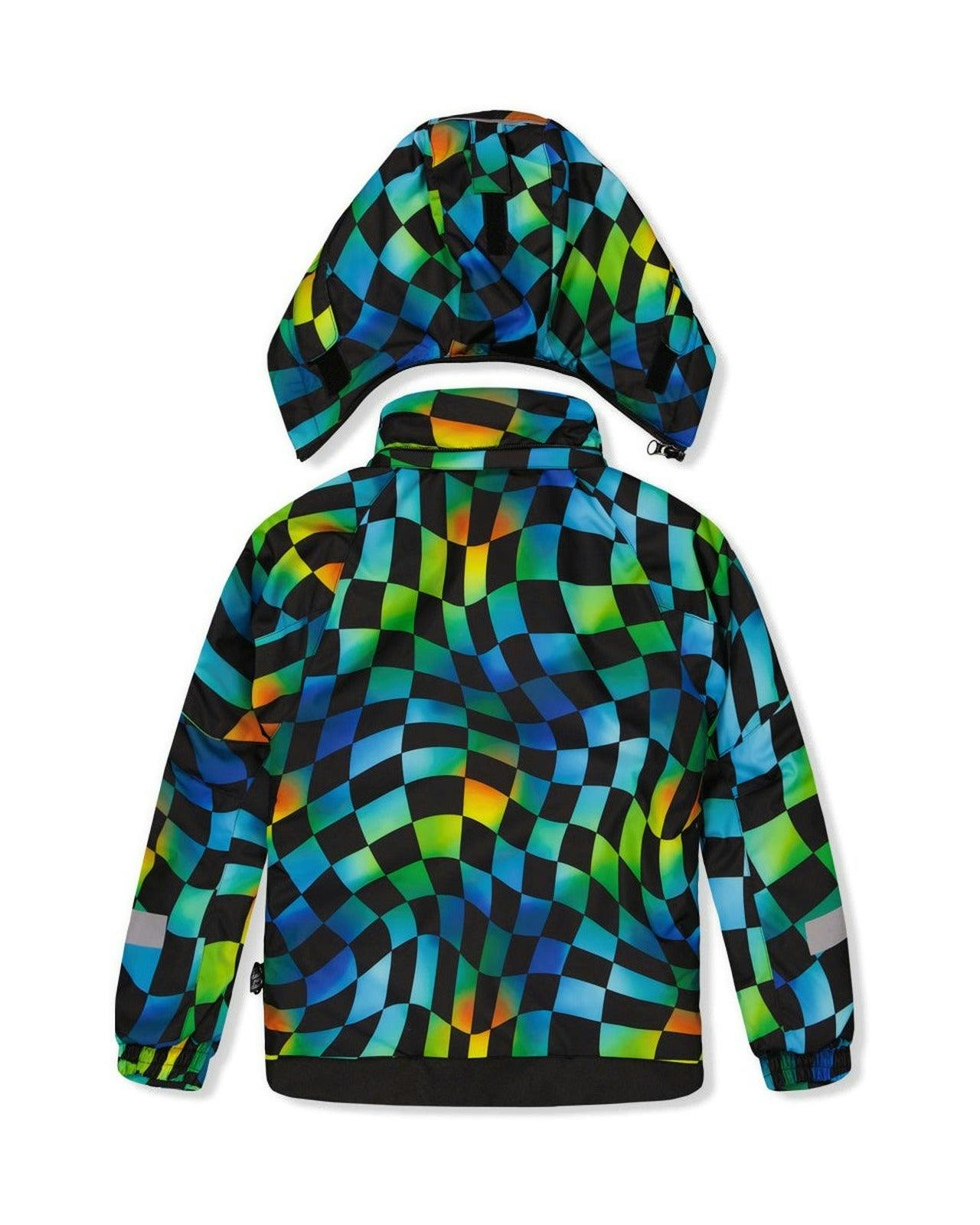 Two Piece Play Snowsuit Green Yellow And Blue Checkerboard With Yellow Pants
