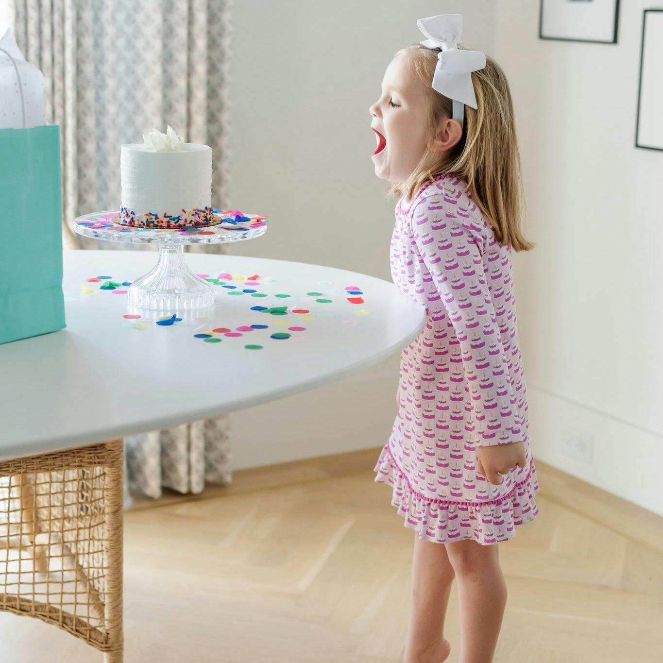 Carlin Girls' Dress Birthday Cake Pink