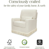 Crawford Pillowback Comfort Swivel Glider | Boucle with Tassel Fringe