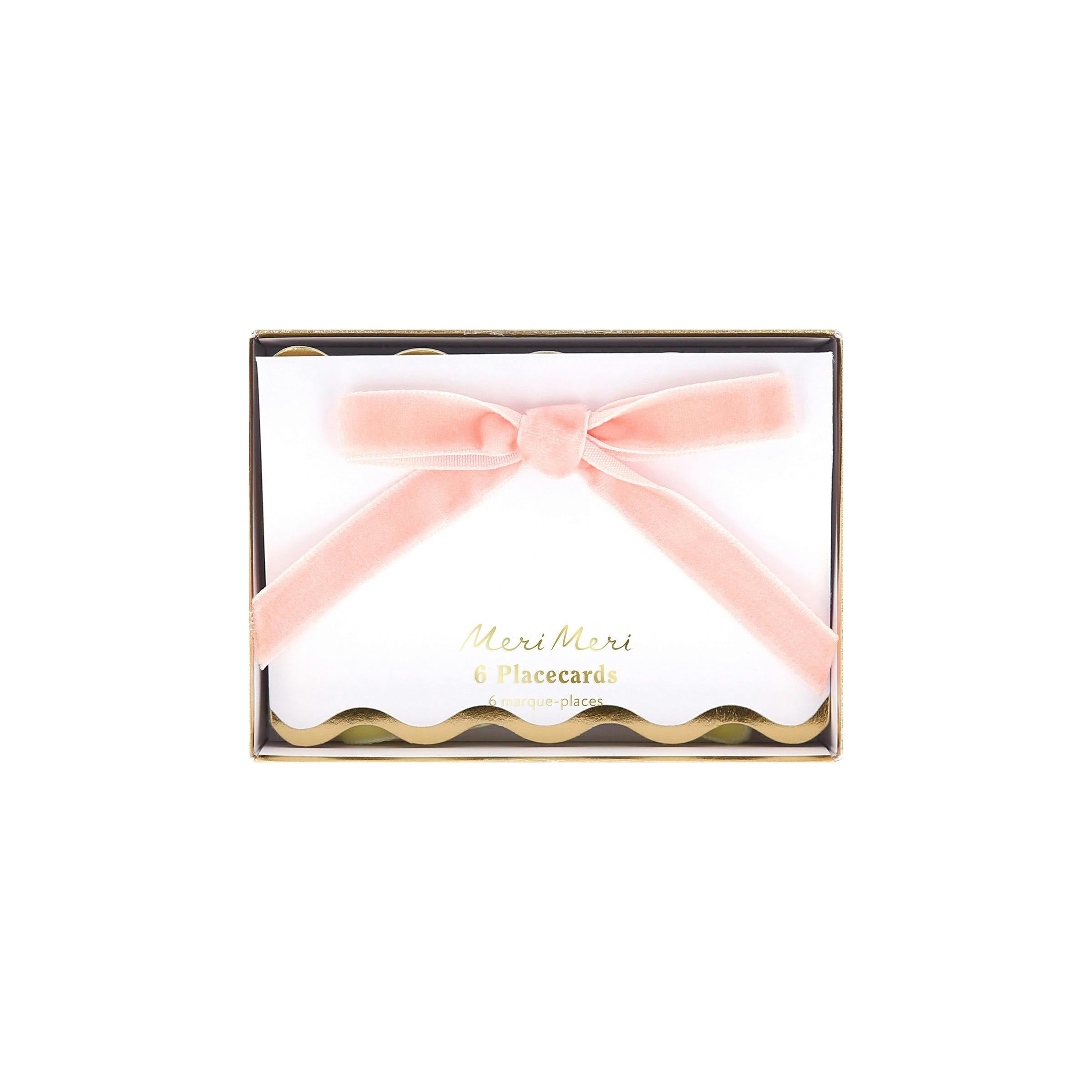 Pastel Velvet Bow Place Cards