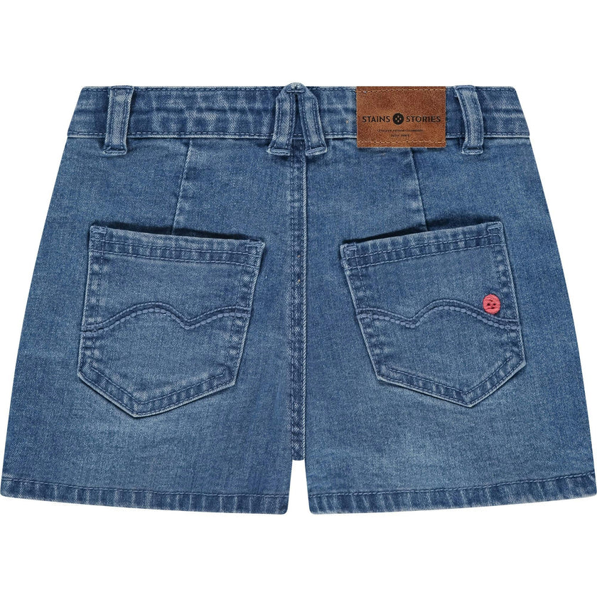 Pleated Denim Skort