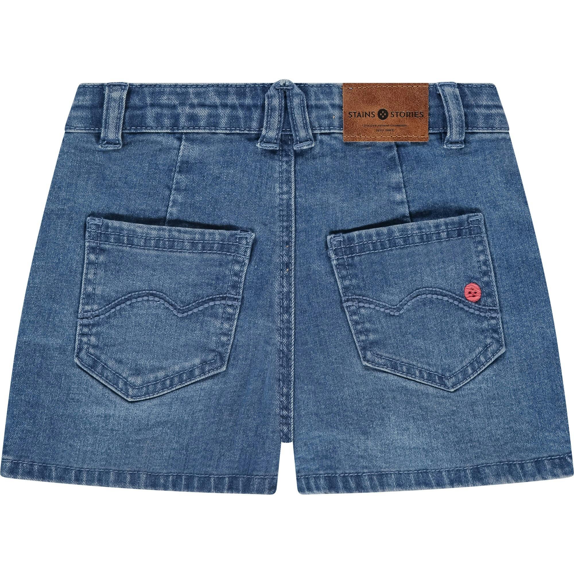 Pleated Denim Skort