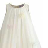 Cream Serenelle Floral Embellished Tulle Dress