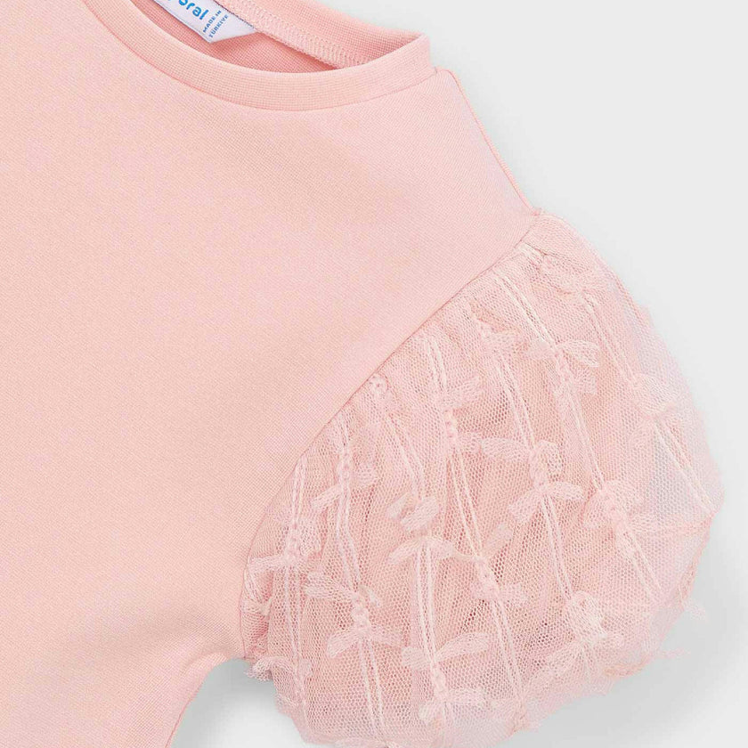 Pink Baby Top With Puff Sleeves