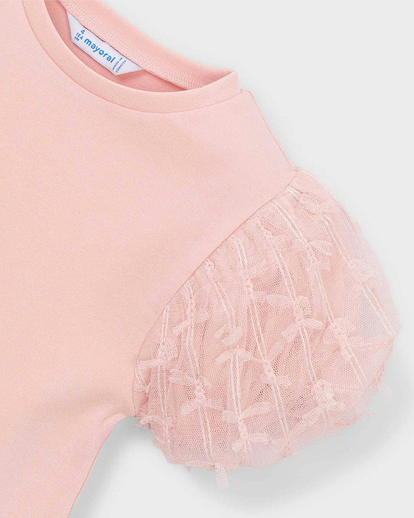 Pink Baby Top With Puff Sleeves