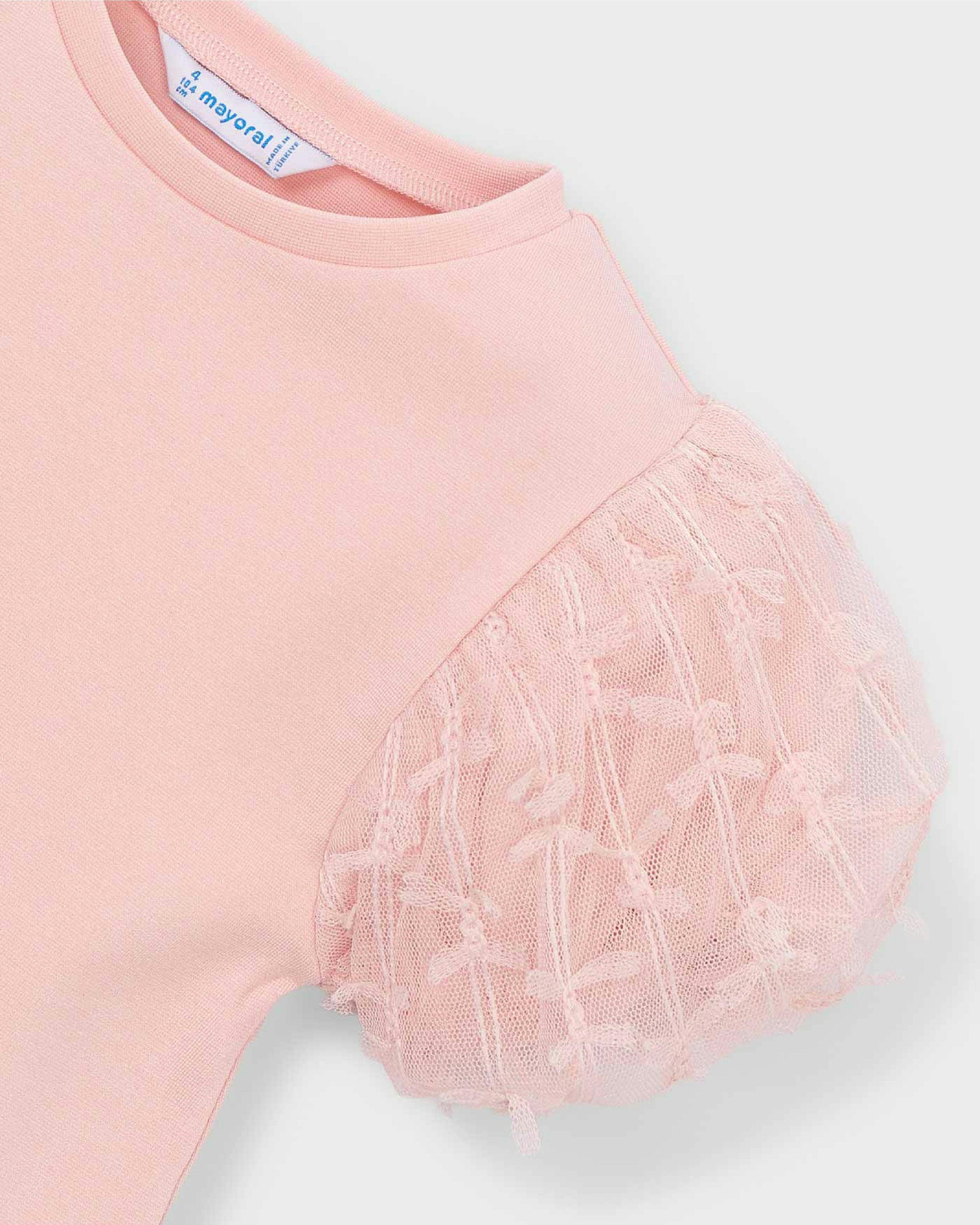 Pink Baby Top With Puff Sleeves