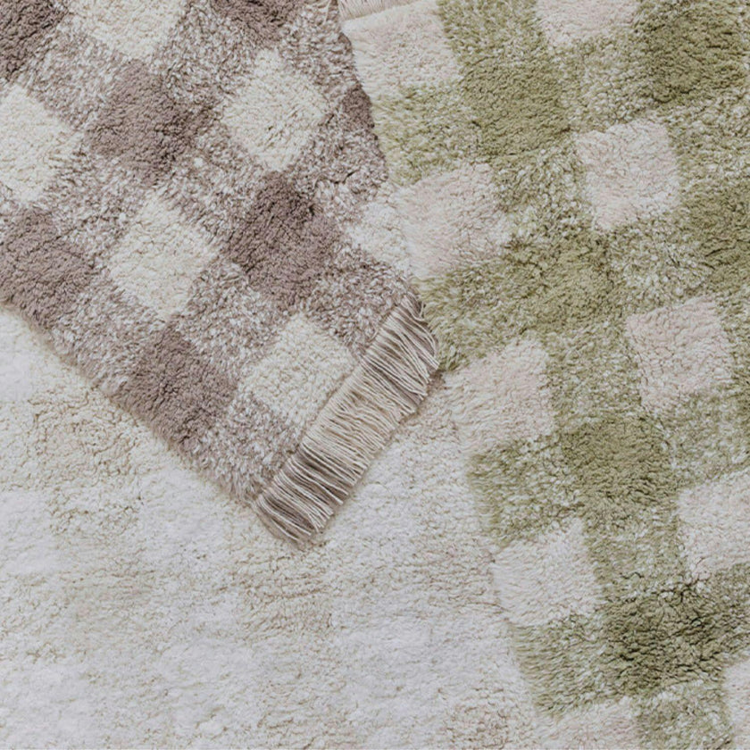 Washable Rug Vichy Marron