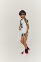 Black Striped Bathing Shorts