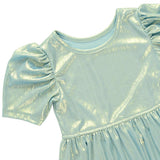 Girls Lame Laurie Dress - Ice Blue