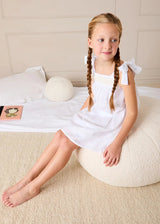 Bluebell Embroidered Bow Shoulder Tie Night Dress in White (18mths- 10yrs)