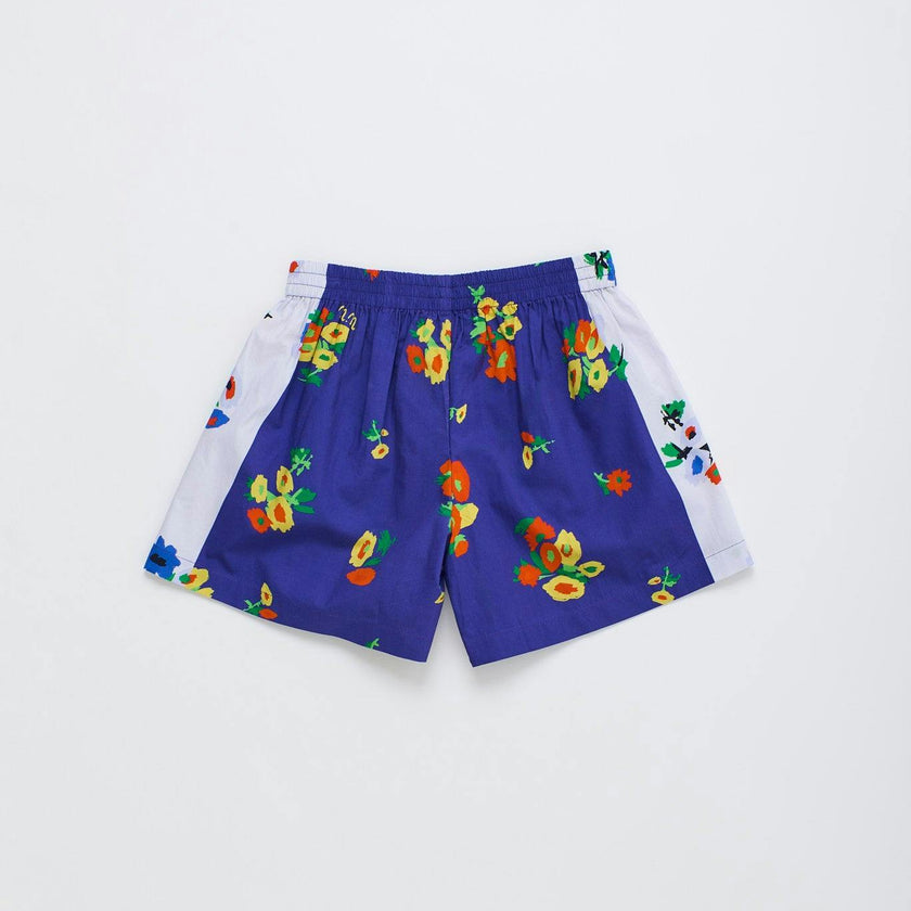 BLOSSOM PATCHWORK SHORTS BLUE