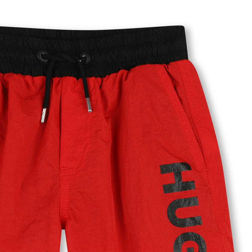 Boys Red Logo Swimshorts