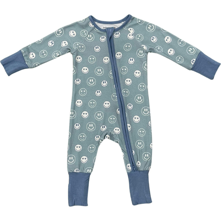 Baby Boy Long Sleeve Zip Romper