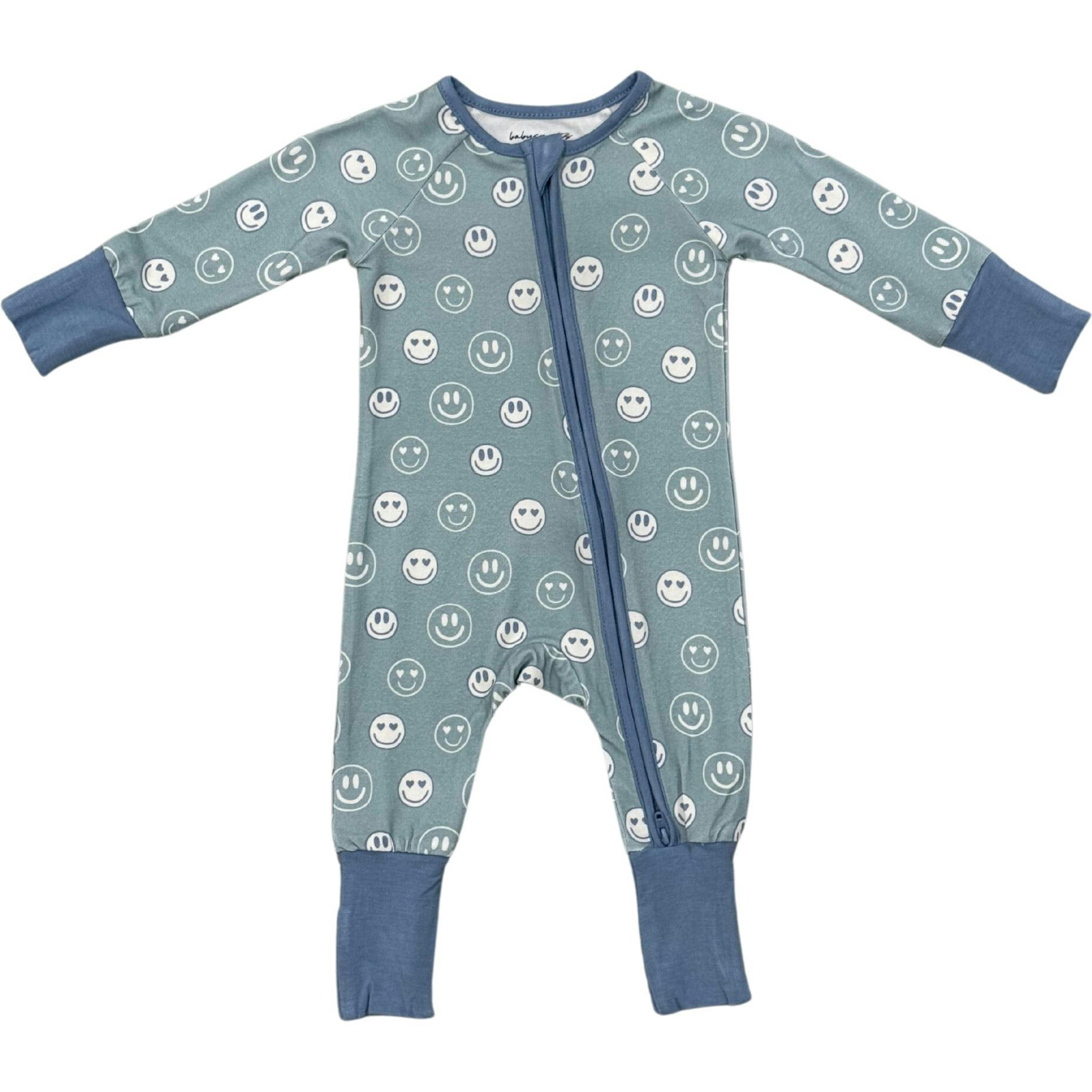 Baby Boy Long Sleeve Zip Romper