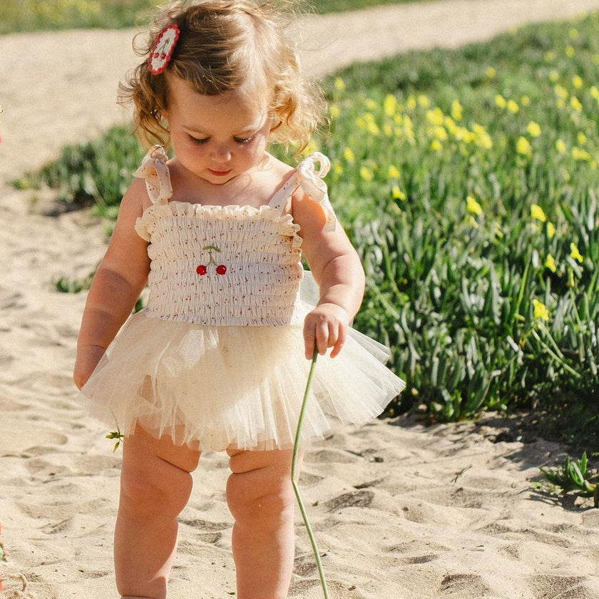 Cherry Tutu in Red Dot