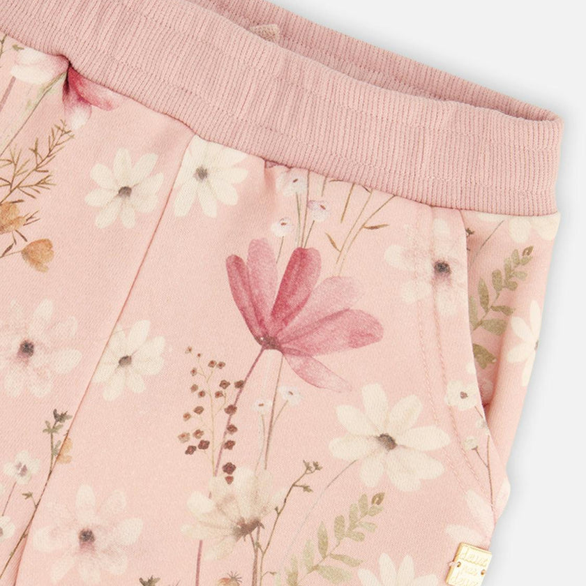 Sweatpants Pink Printed Flowers
