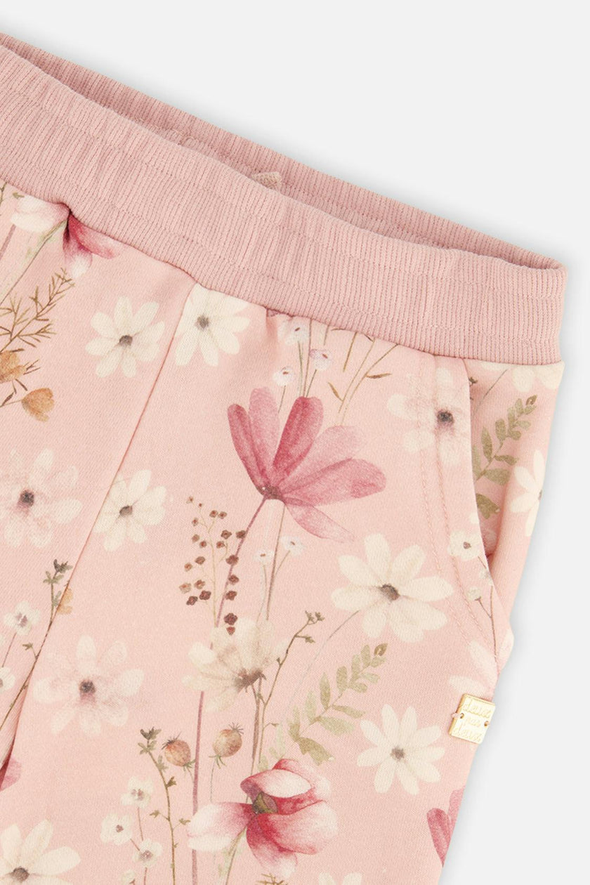 Sweatpants Pink Printed Flowers