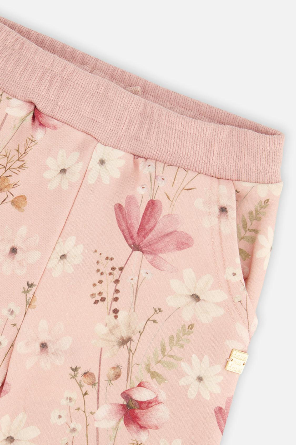 Sweatpants Pink Printed Flowers
