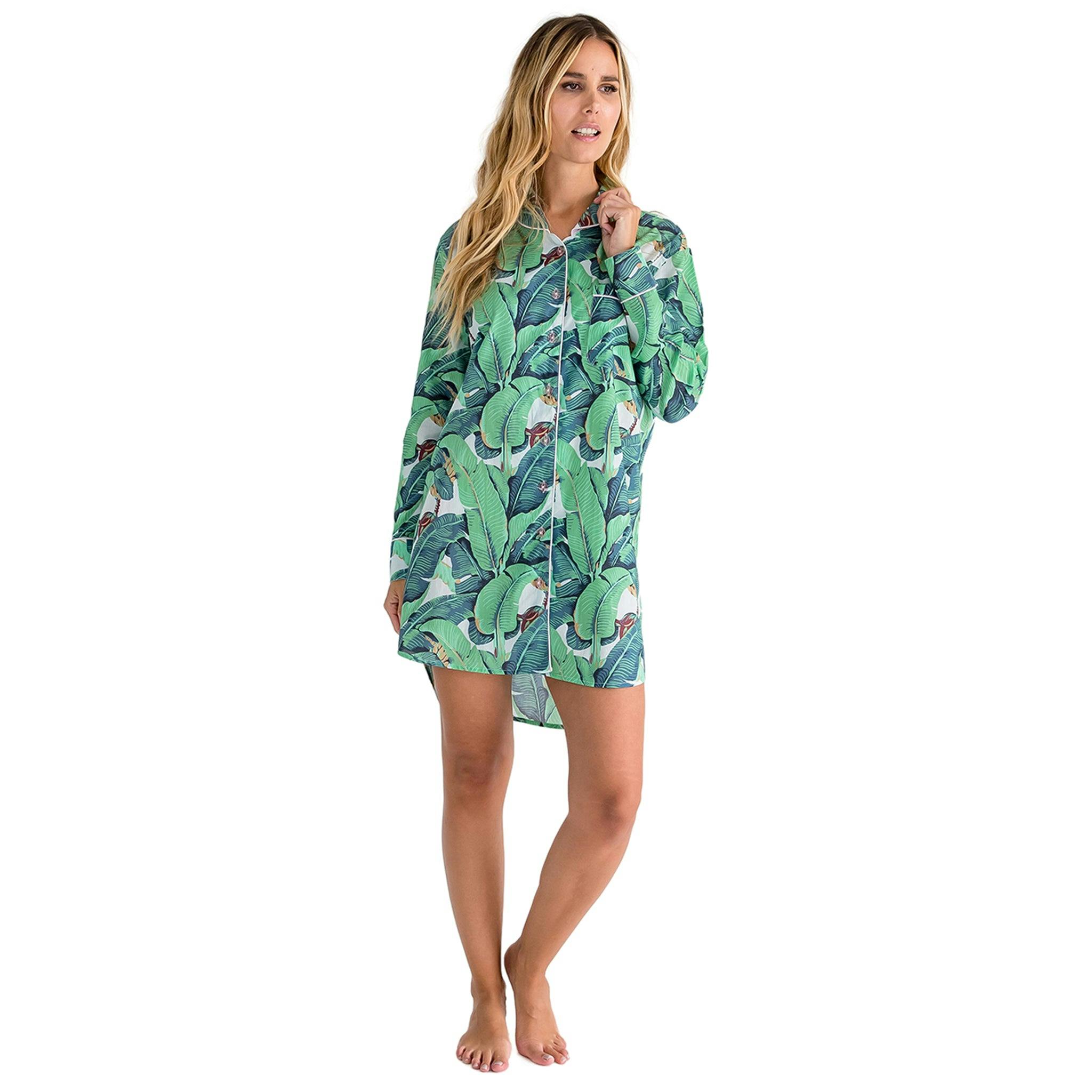 Women's Martinique® Green Banana Leaf Night Shirt